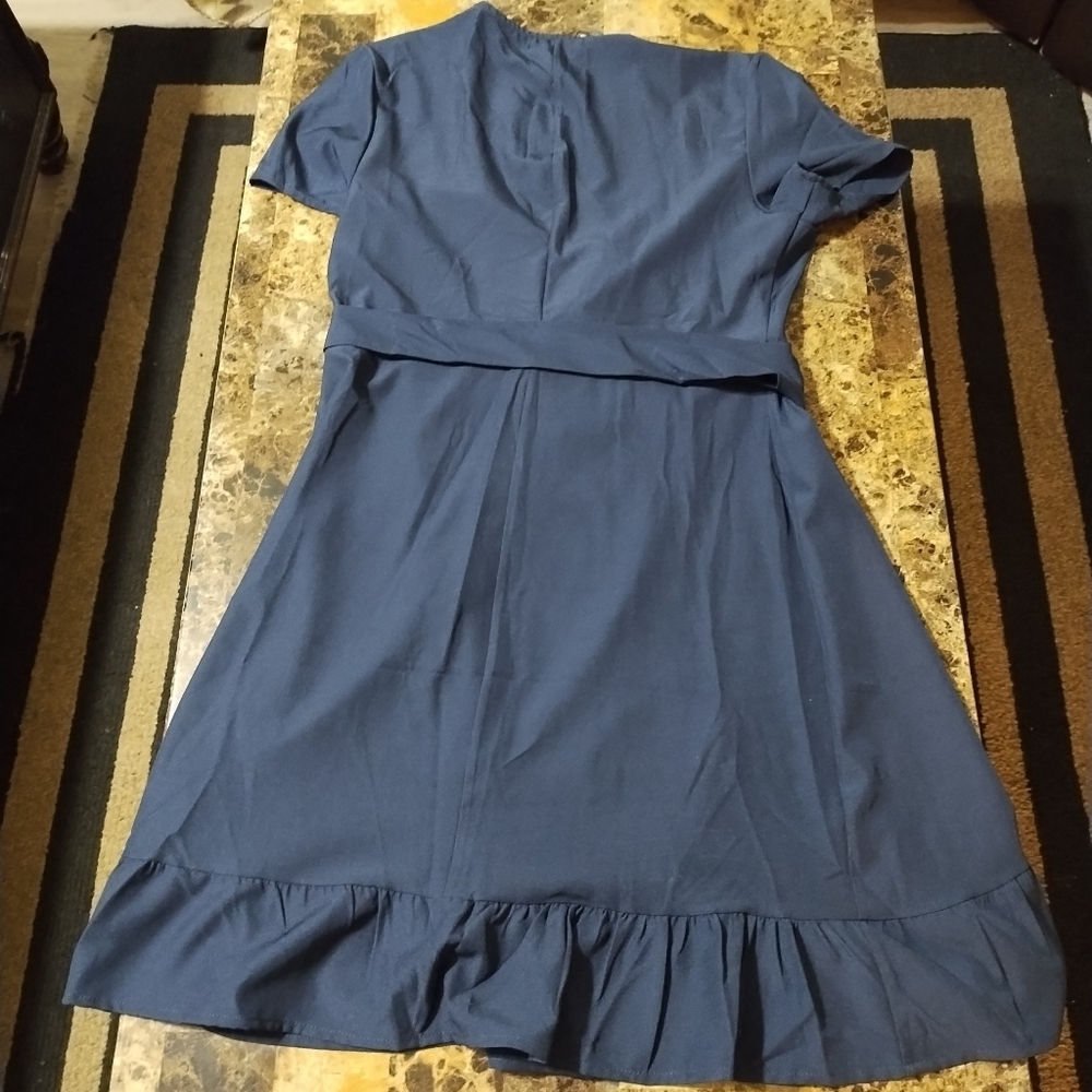 Kate Kasin Navy Wrap Dres - Picture 7 of 7